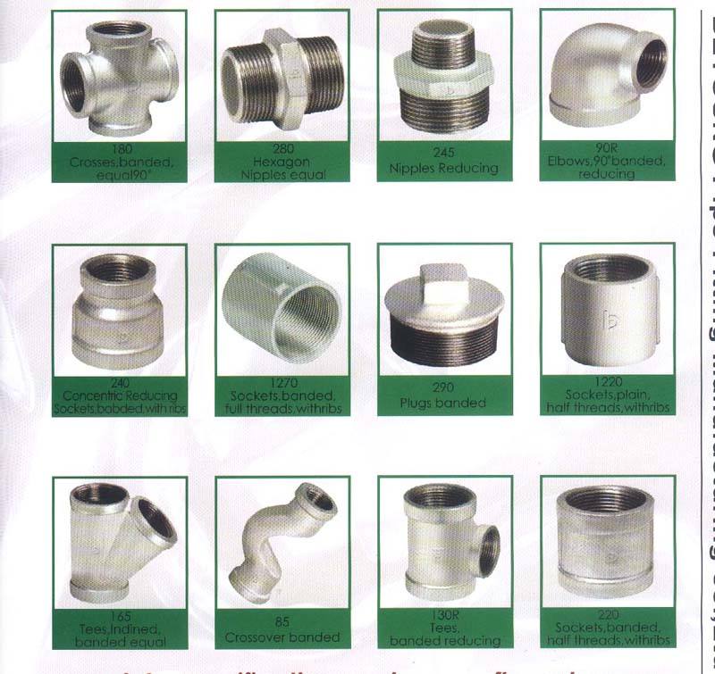 Hot-dip galvanized malleable steel pipe fittings