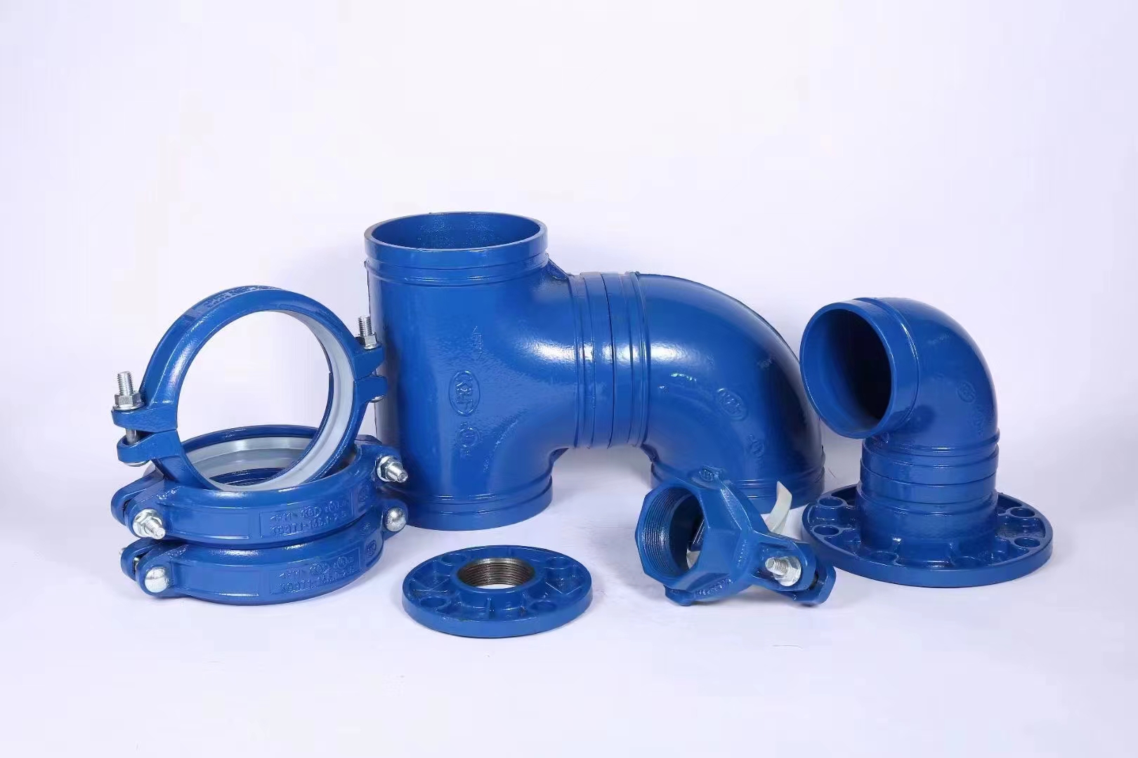 Blue grooved fittings